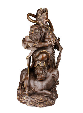 纯铜武财神赵公明摆件骑虎武财神爷家客厅办公室摆设开业礼品