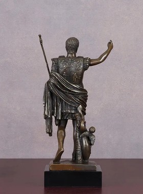 罗马皇帝屋大维铜像雕塑家居装饰品电视酒柜玄关展示架办公室摆件