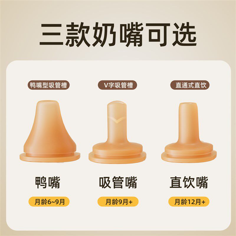 欧诺童儿童水杯手提鸭嘴吸管杯奶瓶一岁以上2-3岁宝宝学饮直饮杯,淘宝优惠券,粉丝福利购,淘宝优惠卷