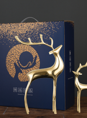 纯铜鹿摆件电视柜酒柜轻奢摆件创意结婚礼物搭配客厅家居装饰品