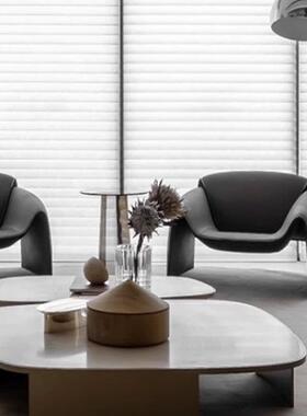 现代简约设计感木纹锥形几何摆件样板间售楼处客厅书房软装饰品