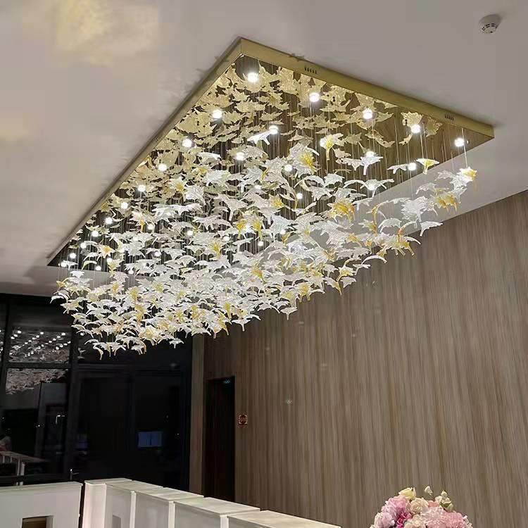 售楼部吊灯酒店别墅吊灯枫叶玻璃吊灯艺术吊灯现代简约工程灯,淘宝优惠券,粉丝福利购,淘宝优惠卷