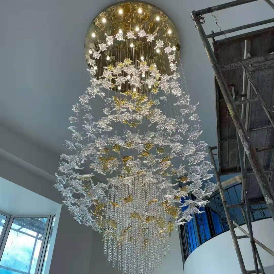 售楼部吊灯酒店别墅吊灯枫叶玻璃吊灯艺术吊灯现代简约工程灯,淘宝优惠券,粉丝福利购,淘宝优惠卷