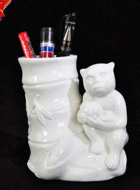 德化陶瓷笔筒老鼠牛虎兔子龙蛇马羊猴鸡狗十二生肖工艺品动物摆件