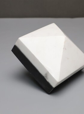 新中式黑白色大理石拼接摆件样板房售楼部卧室书房桌面软装饰品