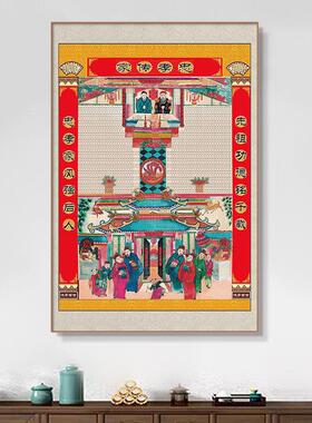 家族祠堂供奉老祖宗家谱挂画客厅老式族谱宗谱庙宇中堂画农村堂屋