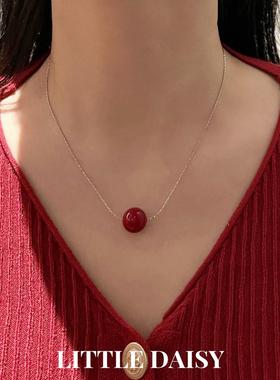 安可拉红转运珠项链复古气质