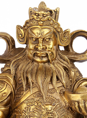 纯铜武财神赵公明神像财神爷佛像招财摆件客厅办公室店铺开业礼品