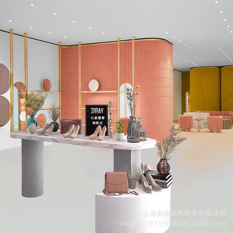 橱窗店模特网红直播中岛展示台地台简约女装店流水台 - 图1