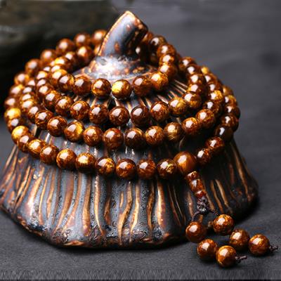 手串天然百年黑珊瑚金丝霸气款佛珠手串手链送女友男友二代海柳