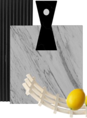 现代简约黑白大理石纹砧板摆件样板间桌面收纳陈设工艺品家居饰品