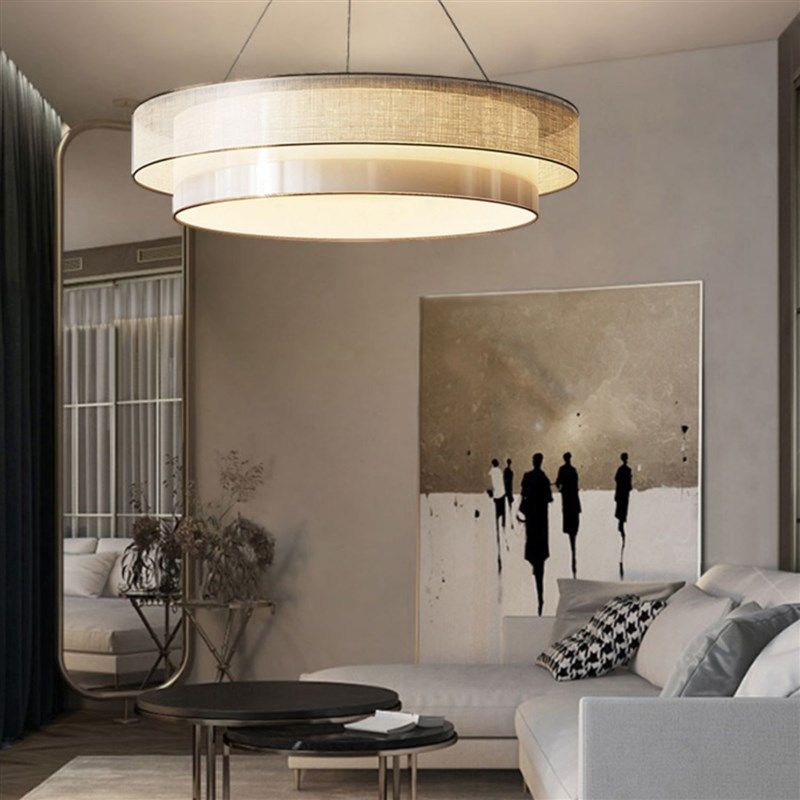 新中式圆形吊灯中国风客厅卧室书房餐厅灯禅意茶室工程布艺灯具,淘宝优惠券,粉丝福利购,淘宝优惠卷