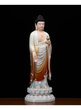 西方三圣神像摆件观音佛像阿弥陀佛大势至菩萨居家供奉汉白玉佛像