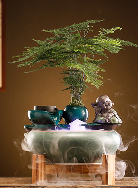 流水摆件办公室桌面创意家居客厅玄关装饰品开业乔迁新居招财礼品