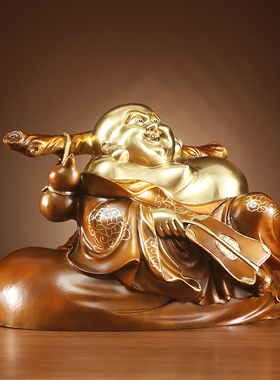 铜欣祥铜像摆件布袋佛弥勒佛家居人物装饰品摆设客厅办公室工艺品