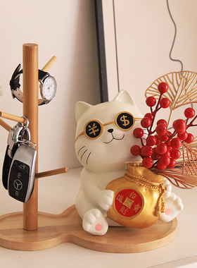 招财猫开业礼物入户玄关进门摆件客厅家居装饰乔迁新居发财