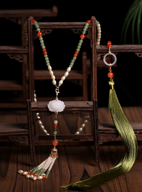 古风汉服超长软璎珞背云流苏璎珞马面裙旗袍配饰明制复古项链项圈