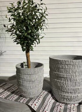 创意落地水泥花盆现代简约客厅室内外绿植花器大号盆栽容器