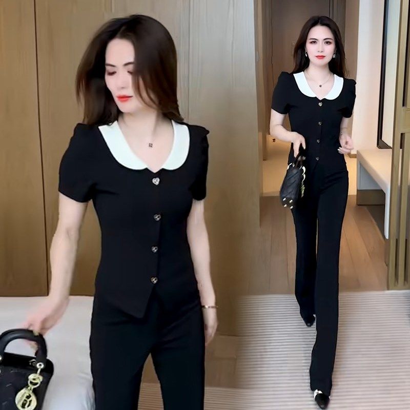 设计感短袖T恤女士夏季2025新款小个子修身显瘦翻领短款体恤上衣,淘宝优惠券,粉丝福利购,淘宝优惠卷