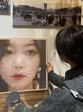 彩色钉子绕线画dimy创意画像定制做照片真人物情侣送男女生日礼物
