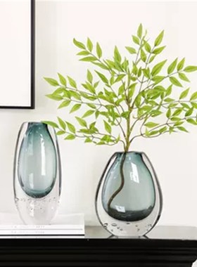 轻奢艺术气泡琉璃花瓶高级感花器摆件客厅插花餐桌花器茶几装饰品