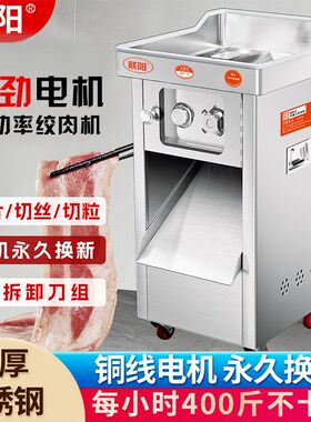 切肉机商用切丝末切菜电动大功率不锈钢切片机正品商用餐饮店工厂
