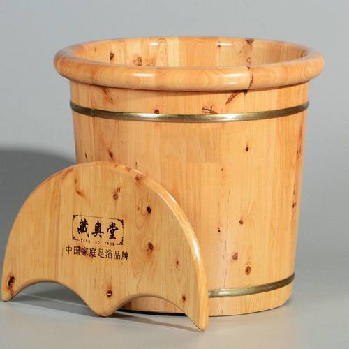 藏奥堂正品香柏木泡脚专用桶足疗店专业泡脚木桶40厘米高香柏木桶 - 图0