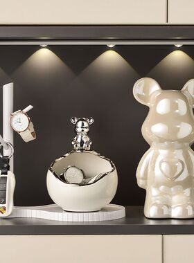 入户门口玄关钥匙收纳摆件轻奢高档鞋柜客厅乔迁新居创意装饰品