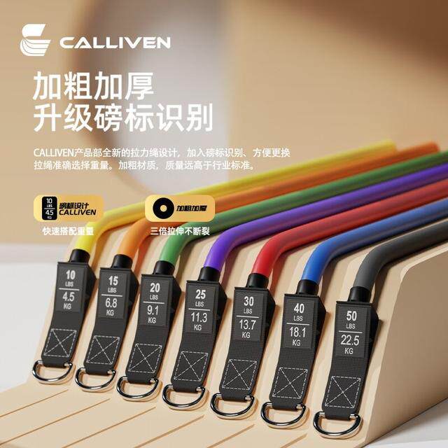 CALLIVEN弹力绳瑜伽带开肩美背健身瑜伽多功能弹力带居家锻炼训练 - 图0