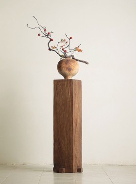 香樟木小规格原木整料侘寂风复古客厅茶室玄关落地实木中古风摆件