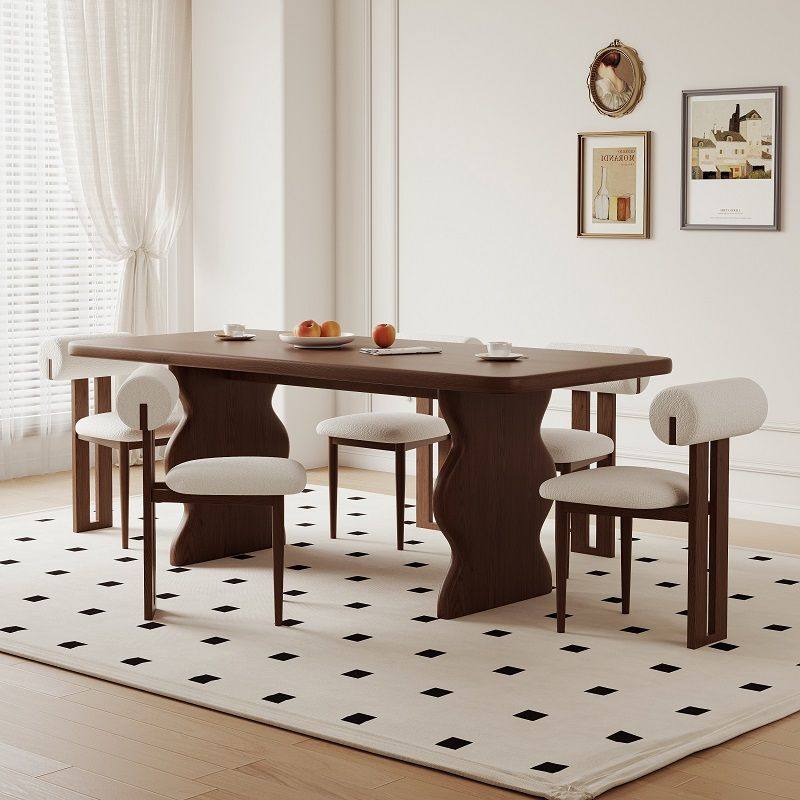 高级法式复古实木餐椅家用长方形涟漪设计师中古风小户型吃饭桌子,淘宝优惠券,粉丝福利购,淘宝优惠卷