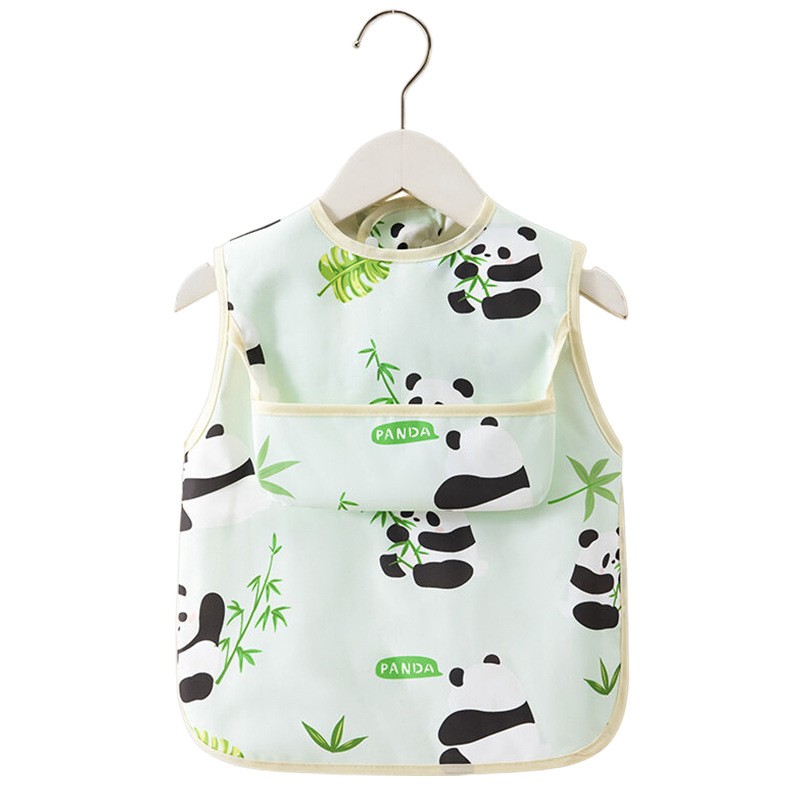 Children's smock, baby eating bib, apron for boys and girls, reverse wear, waterproof and dirt-proof, baby food supplement, rice pocket, kindergarten