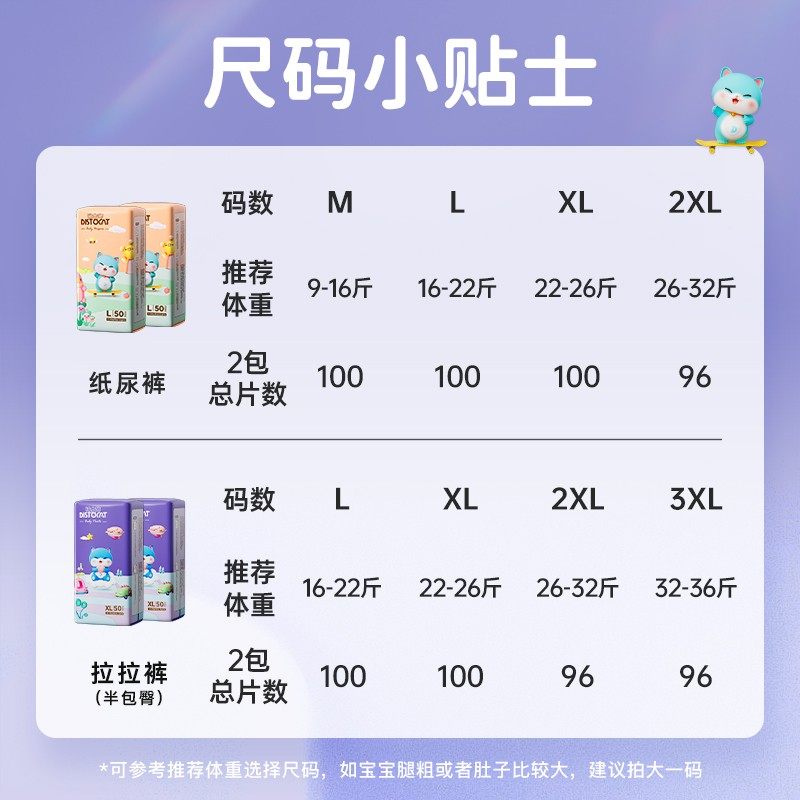 【2包】迪士猫纸尿裤婴儿拉拉裤超薄透气亲肤新生儿宝尿不湿学步,淘宝优惠券,粉丝福利购,淘宝优惠卷