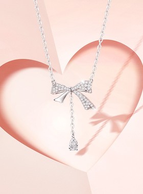 FANCI/范琦 坠链均925银 灵动蝴蝶结项链 精致少女时尚浪漫送女友