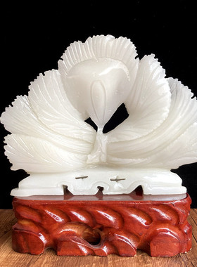 玉白菜摆件新中式客厅玄关招财装饰店铺开业乔迁新居礼物天然玉石