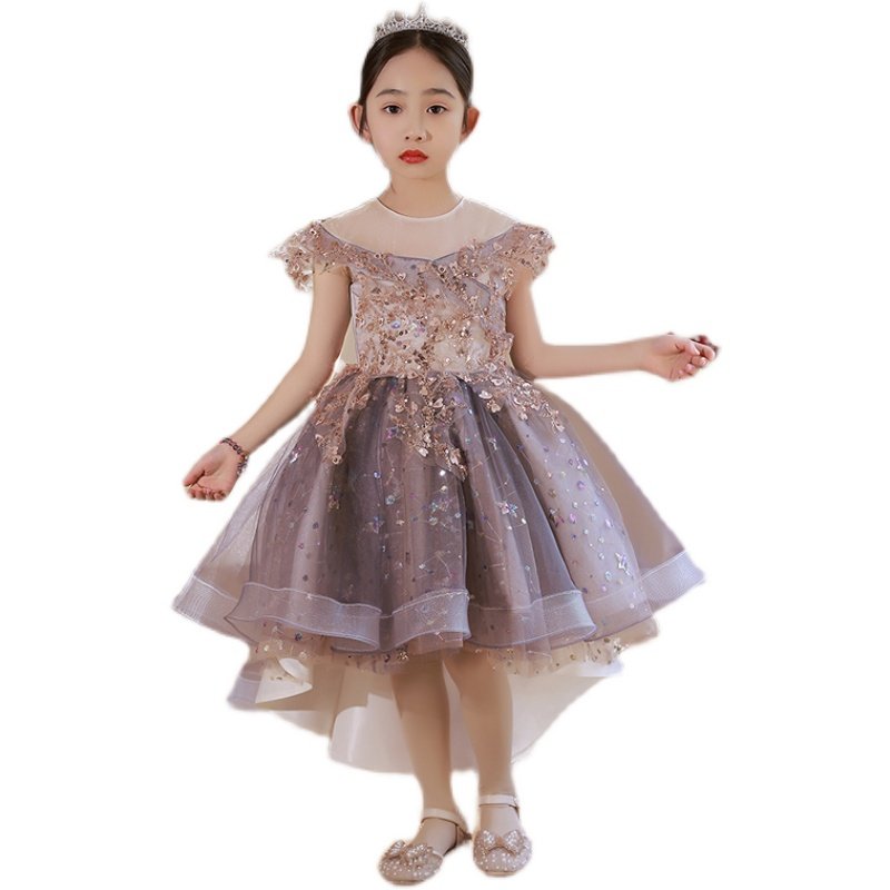 儿童紫色礼服公主裙女童生日小花童婚纱主持人钢琴演出服演奏夏季,淘宝优惠券,粉丝福利购,淘宝优惠卷