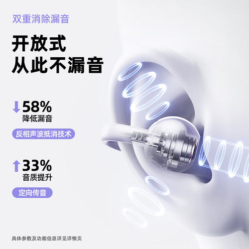 【德国品牌】耳夹蓝牙耳机气骨传导无线开放式运动降噪舒适不入耳 - 图1