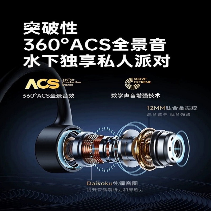 Bone conduction sports swimming headphones