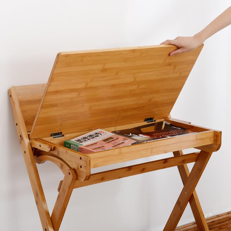 Little Bamboo Craftsman children's study table writing table and chair set primary school student desk foldable homework table with drawer for home use