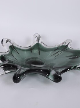 现代极简琉璃果盘软装样板房间客厅餐桌琉璃异形水果盘收纳摆件