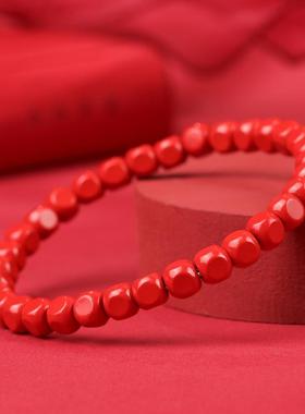 水飞砂方糖手链女士转运珠朱砂