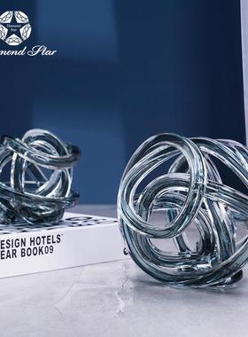 创意抽象麻绳艺术摆件家居饰品样板房客厅桌面玄关装饰工艺品