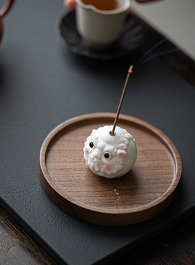 创意陶瓷动物迷你趣味小摆件家用室内线香插座香托可爱家用香薰炉