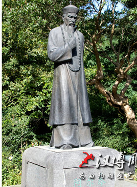 黄履庄仿铜人物雕塑古代物理家玻璃纤维铸铜人物户外广场铜雕塑人