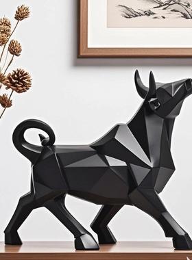 树脂工艺品牛转钱坤摆件家居客厅舒服办公室牛气冲天创意装饰礼品