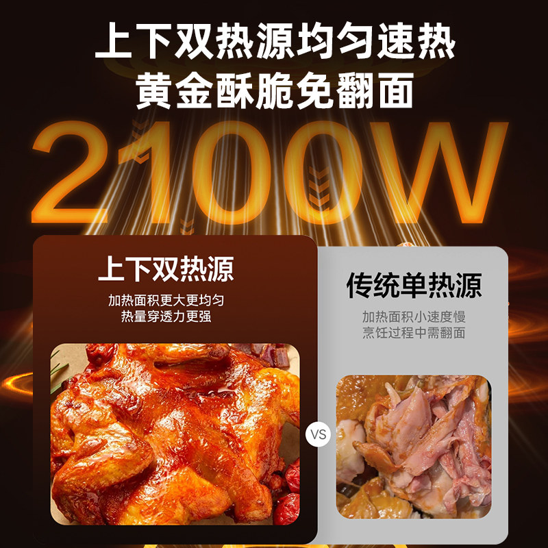 【政府补贴】海尔双热源空气炸锅7L可视大容量家用电炸锅App操控,淘宝优惠券,粉丝福利购,淘宝优惠卷