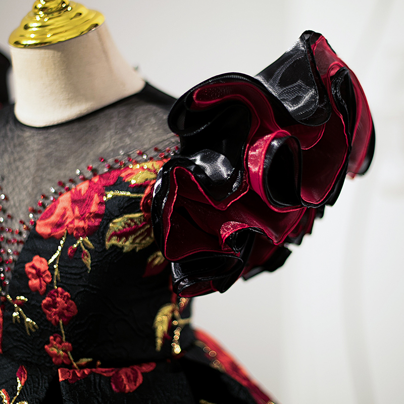 儿童礼服女花童公主裙女童模特走秀女孩生日钢琴演奏主持人演出服 - 图2