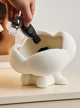 花朵玄关钥匙收纳摆件入户门口家居装饰品放首饰托盘乔迁新居礼物