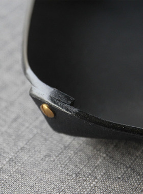 牛皮托盘简约植鞣头层玄关收纳盘真皮钥匙杂物盘客厅摆件慢工手工