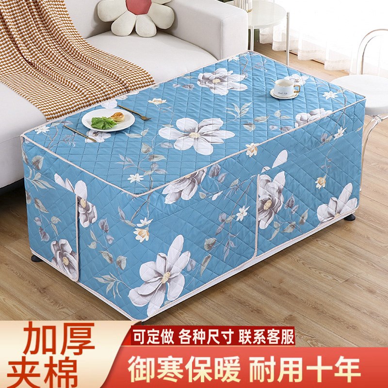 烤火桌布长方形加厚烤火桌子罩套电炉电暖桌茶几取暖被围布棉桌罩 - 图0